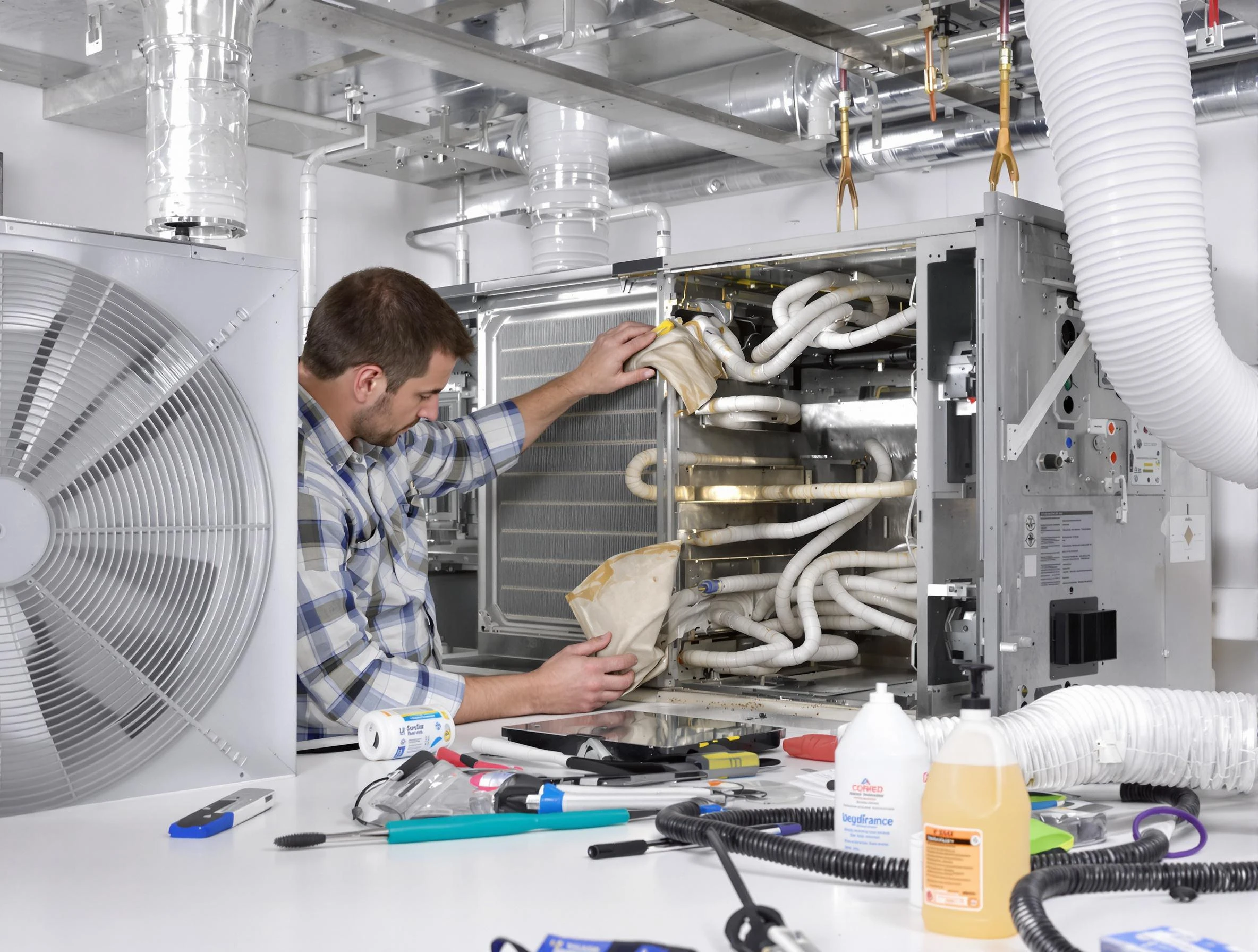 Cranberry Air Duct Cleaning specialist performing precision AC coil cleaning in Cranberry